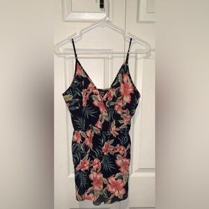 NWOT SHEIN Navy and Pink Floral Romper